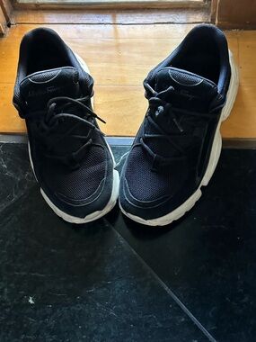 Ferragamo Women’s Black Athletic Sneakers with White Soles6.5